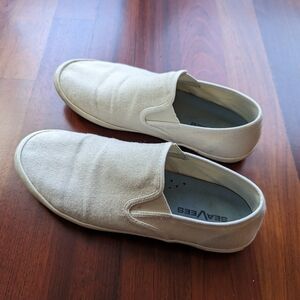 Seavees Baja Slip On Classic in White Linen Canvas